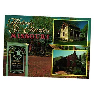 Historic St Charles Missouri Postcard Main Street State Capitol Buildings SSI